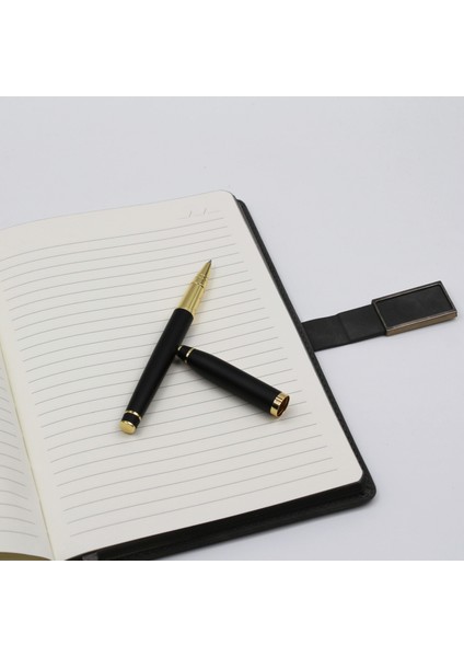 Kişiye Özel Metal Klipsli Premium Defter ve Roller Kalem Seti - Renk Seçenekli modelleri