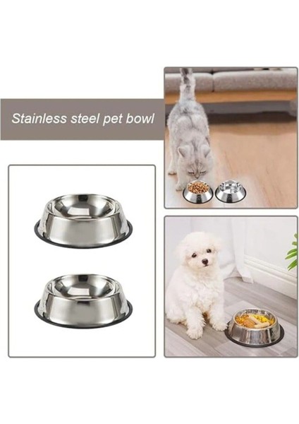 Paslanmaz Çelik Mama ve Su Kabı, 3 Farklı Boyut, Sağlıklı ve Dayanıklı Tasarım fırsatları