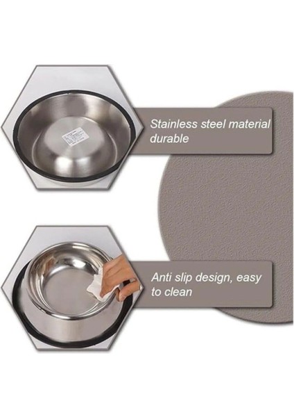 Paslanmaz Çelik Mama ve Su Kabı, 3 Farklı Boyut, Sağlıklı ve Dayanıklı Tasarım