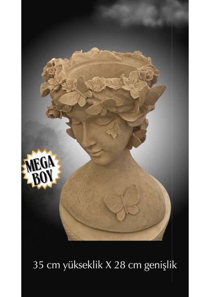 Fu Glowıs - Limited Edition, Dev Boy Kelebekli Tanrıça Figürlü Dekoratif Objede Amber Kokulu Mum - Özel Döküm modelleri