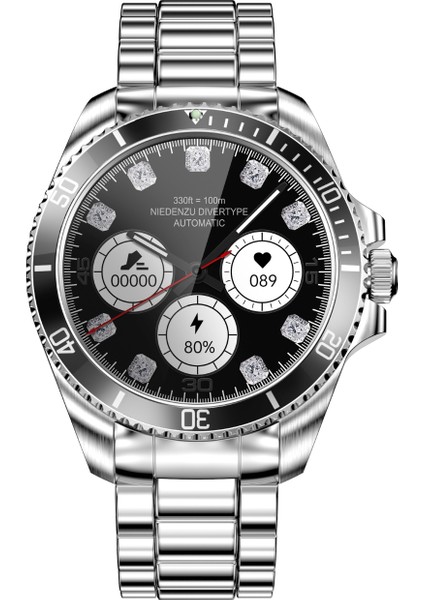 V0525 316L Paslanmaz Çelik, Döner Bezel, Bt Call, Spor Sağlık, IP68 Profesyonel Akıllı Saat