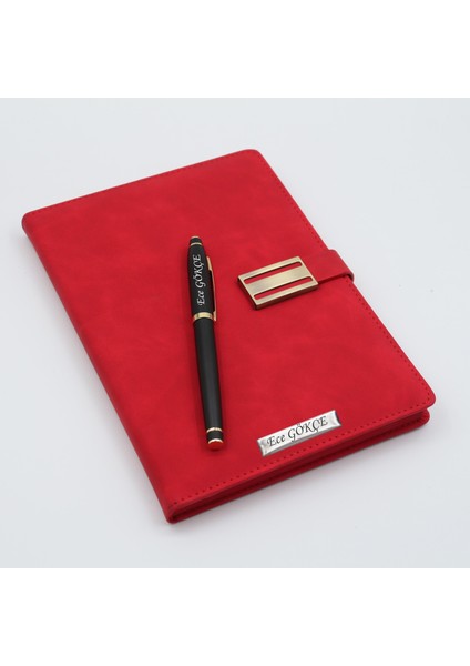Kişiye Özel Metal Klipsli Premium Defter ve Roller Kalem Seti - Renk Seçenekli fiyatları