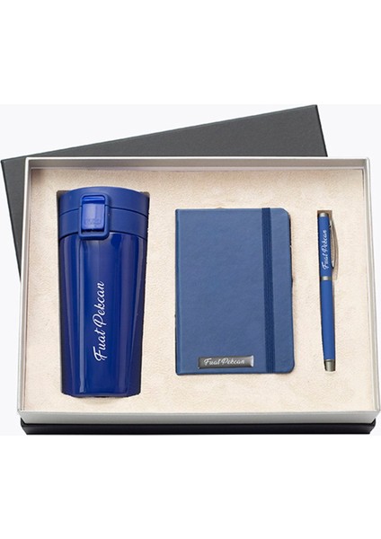 Kişiye Özel Termos Defter ve Kalem Özel Tasarım Kutulu Premium Hediye Seti fiyatları