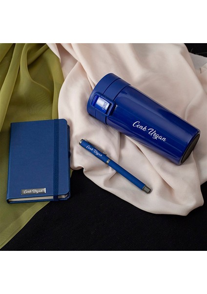 Kişiye Özel Termos Defter ve Kalem Özel Tasarım Kutulu Premium Hediye Seti modelleri