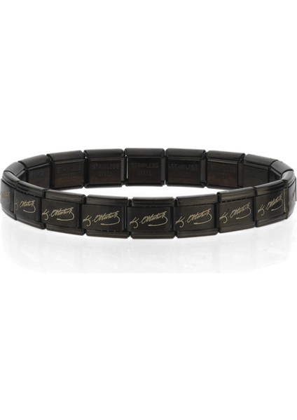 K. Atatürk Imzalı Italyan Charm Unisex Çelik Bileklik 21CM SCB61