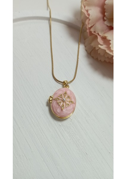 Açılır Kapanır Pembe Vintage Kolye modelleri