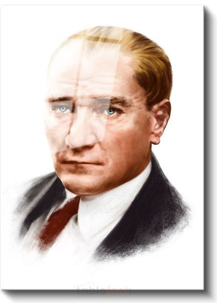 Sanatsal Atatürk - Beyaz Fonda Kırmızı Detaylı Cam Tablo fiyatları