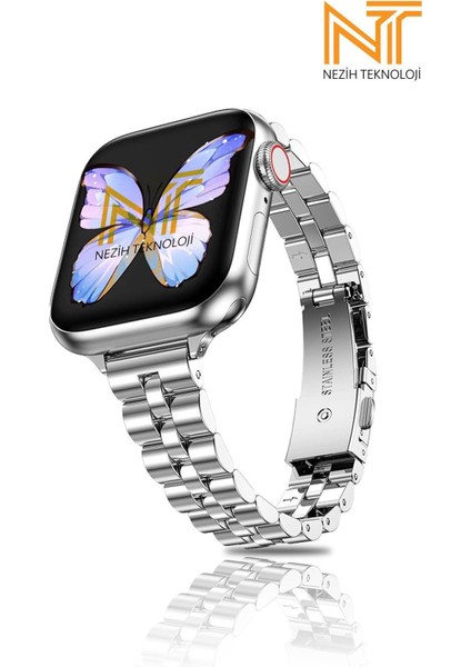 Apple Watch Seri 2/3/4/5/6/7/8/9/se/ultra/ultra 2 44MM-45MM / Seri 10 46MM Uyumlu Ince Tasarım Kordon