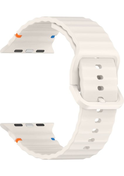Apple Watch Seri 3/4/5/6/7/8/9/10/se/ultra/ultra2 44MM/45/MM/46MM/49MM Uyumlu Ip Detaylı Wave Kordon