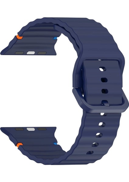 Apple Watch Seri 3/4/5/6/7/8/9/10/se/ultra/ultra2 44MM/45/MM/46MM/49MM Uyumlu Ip Detaylı Wave Kordon