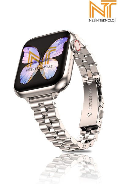 Apple Watch Seri 2/3/4/5/6/7/8/9/se 38MM-40MM-41MM Seri 10 42MM Uyumlu Ince Tasarım Kordon