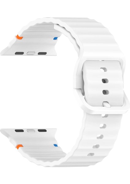 Apple Watch Seri 2/3/4/5/6/7/8/9/se 38MM/40MM/41MM Seri 10 42MM Uyumlu Ip Detaylı Wave Kordon