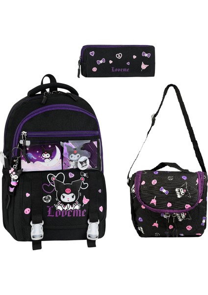 Kuromi Beslenmeli Kalemlikli Ilkokul Sırt Çantası