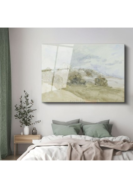 J.m.w. Turner - Tepedeki Şato Cam Tablo