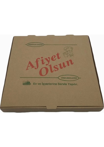 Pizza Kutusu Kraft - Kahverengi 100'Lü. 30X30 Cm