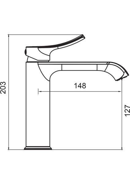 Valero Özel Tasarım Mat Siyah Lavabo Bataryası VM-1202