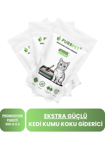 Kedi Kumu Koku Giderici 300 G x 3 Promosyon Paketi
