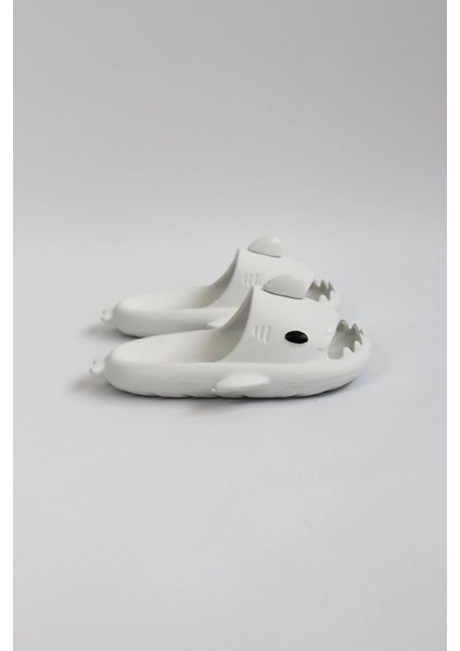WG500 Köpekbalığı Beyaz Unisex Tam Ortopedik Terlik Shark Slides Cocuk modelleri