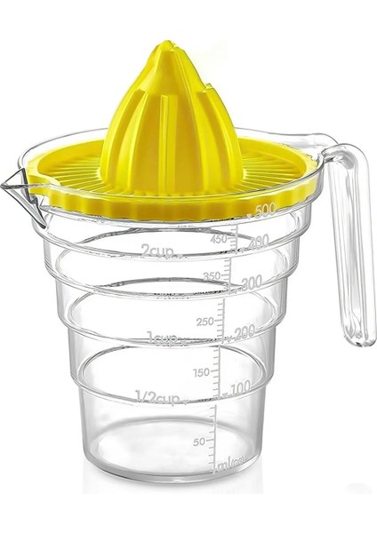 Limon Portakal Narenciye Sıkacağı Katı Meyve Sıkacağı Ölçü Kabı Ölçekli Limon Sıkacağı 500 ml