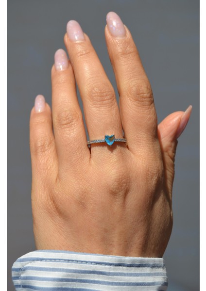 Turkuaz Kalpli Ayarlanabilir Yüzük fırsatları