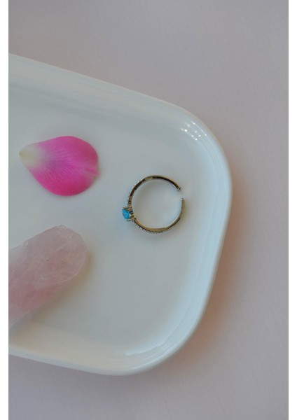 Turkuaz Kalpli Ayarlanabilir Yüzük indirimleri