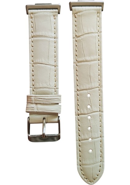 Huawei Watch Fit 3,4,4 Pro Uyumlu Hakiki Deri Kordon Kırık Beyaz