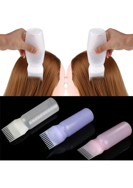 1 Adet Taraklı Saç Boyama Şişesi Kolay Pratik Saç Diplerine Bakım Yağı Uygulama Aparatı