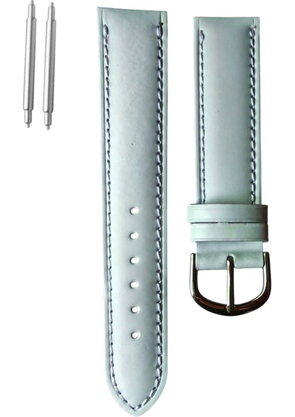 20 mm Universal Hakiki Deri Kordon Beyaz