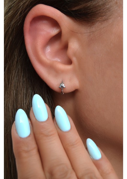 Minimal Yıldız Figürlü Halka Piercing | Gümüş Renk fırsatları