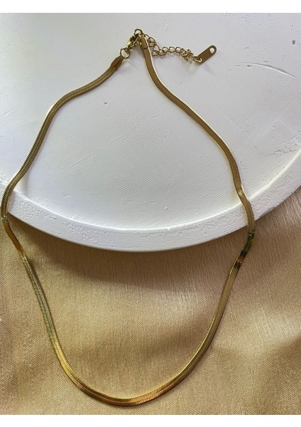 Balıksırtı Çelik Kararmaz Kolye Gold fırsatları