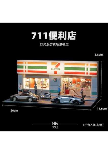 1:64 Minyatür Sahne Modeli Simülasyon 711 Market Süpermarket Fotoğrafçılık Sahne Süsleri Üç Boyutlu Monte Edilmiş (Yurt Dışından)