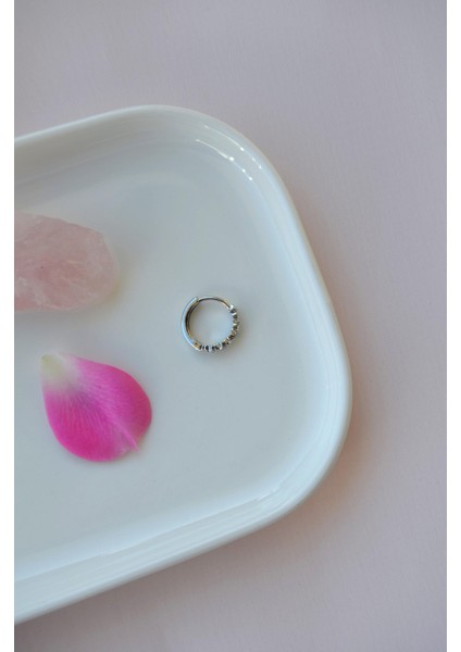 Zirkon Taşlı Yıldızlı Halka Piercing | Gümüş Renk | Helix ve Kıkırdak Uyumlu fiyatları