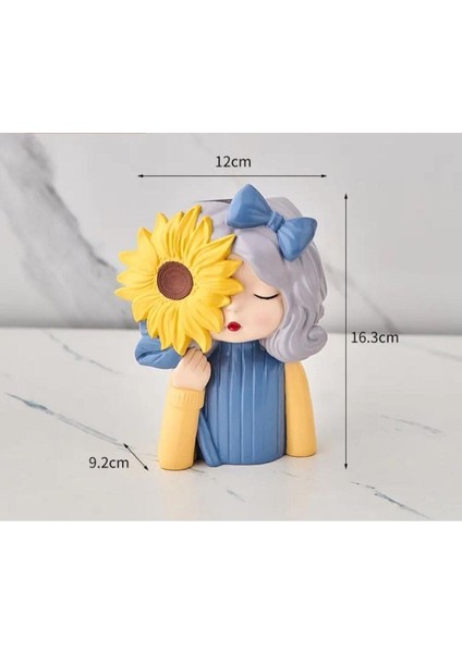 3' Lü Dekoratif Sevimli Cici Kızlar Saksı, Kalemlik Seti, Düzenleyici Yeni Model fiyatları