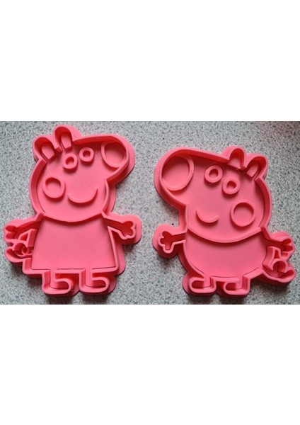 Peppa Pig ve George Pig Kurabiye Kesiciler (Sadece Plastik Aparattır!!!) 3D