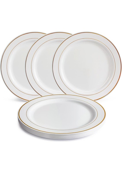 Porselen Görünümlü Altın Yaldızlı Plastik Tabak 19 cm 6'lı Set fiyatları