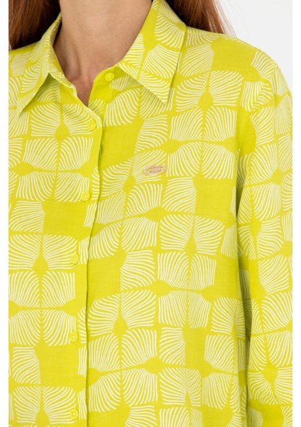 Kadın Citron Gömlek Desenli 50264437-VR168