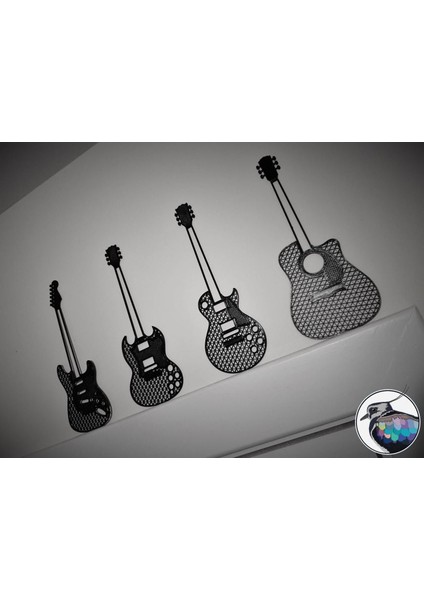 Gitar Duvar Heykeli - 2d - Gibson / Çamurluk (Sadece Plastik Aparattır) 3D fiyatları