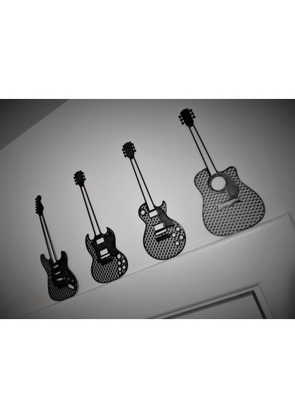 Gitar Duvar Heykeli - 2d - Gibson / Çamurluk (Sadece Plastik Aparattır) 3D modelleri