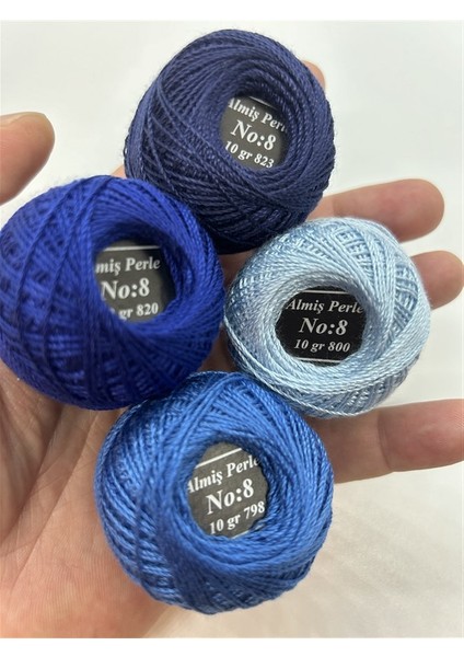 Almiş Perle Etamin-Kanaviçe 4'lü Iplik Seti (10 Gr-No:8) 823-820-798-800