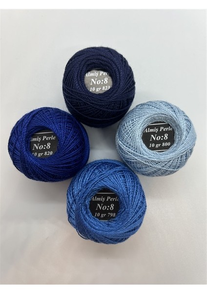 Almiş Perle Etamin-Kanaviçe 4'lü Iplik Seti (10 Gr-No:8) 823-820-798-800
