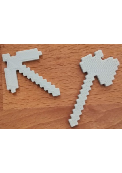 Diamond Minecraft Araçları: Kaçak, Balta, Kürek ve Kılıç (Sadece Plastik Aparattır) 3D