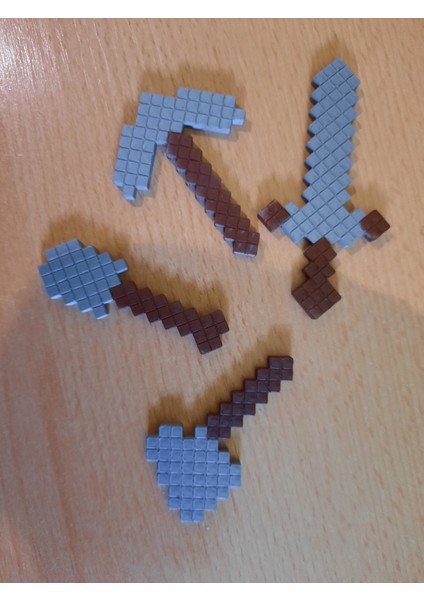 Diamond Minecraft Araçları: Kaçak, Balta, Kürek ve Kılıç (Sadece Plastik Aparattır) 3D fiyatları