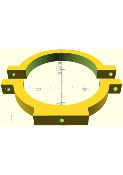 Astronomik Teleskop Için Tüp Kelepçeleri (Openscad Projesi) (Sadece Plastik Aparattır!!!) 3D