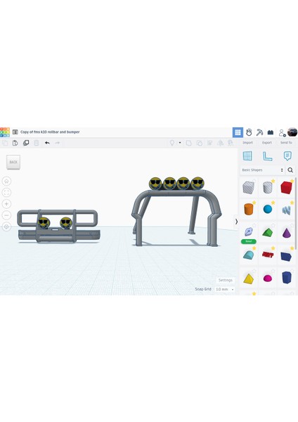 Fms K10 Rollbar ve Tampon (Sadece Plastik Aparattır!!!) 3D