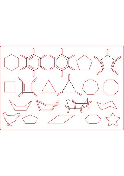 Lazer Kesim Organik Kimya Şablonu (Sadece Plastik Aparattır) 3D modelleri