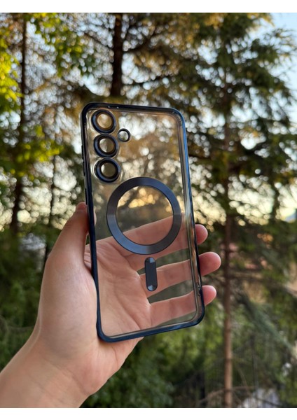 Samsung Galaxy S24 Fe Uyumlu Kamera Lens Korumalı Magsefe Özellikli Şeffaf Silikon Kılıf