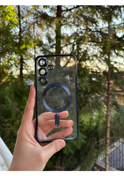 Samsung Galaxy S24 Fe Uyumlu Kamera Lens Korumalı Magsefe Özellikli Şeffaf Silikon Kılıf