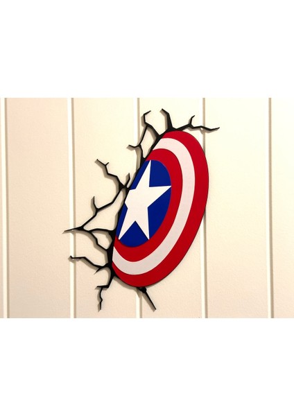 Duvarda Kaptan Amerika Kalkanı (Sadece Plastik Aparattır) 3D