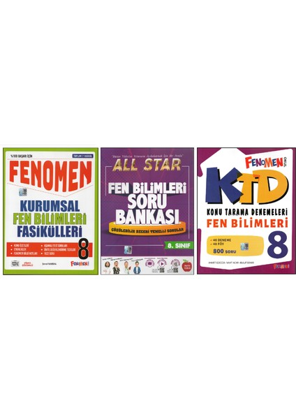 Fenomen 8.sınıf Kurumsal Fasikülleri+Newton All Star+Fenomen Ktd Fen Bilimleri (3 Kitap)