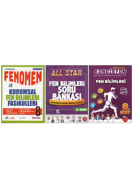 Fenomen 8.sınıf Kurumsal Fasikülleri+Newton All Star+Kondisyon Fen Bilimleri (3 Kitap)